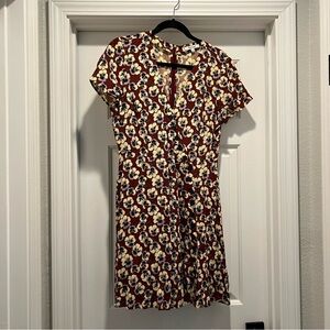 Madewell Burgundy Floral Mini Dress